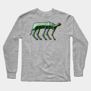 green glitch monster Long Sleeve T-Shirt